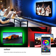 Load image into Gallery viewer, LED Strip Light 5050 RGB TV Backlight Wall APP Bluetooth Control Flexible Background Light USB Led Lighting RGB Tape Party Decoration Light String