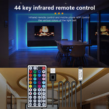 Load image into Gallery viewer, LED Strip Light 5050 RGB TV Backlight IR 44 Key Control Wall Flexible Background Light USB 5V Led Lighting RGB Tape Party Decoration Light String