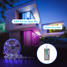 Load image into Gallery viewer, 5/10/15/20M LED Strip Light 5050RGB TV Backlight IR 44 Key Bluetooth App Control Wall Flexible Background Light DC12V Led Lighting RGB Tape Party Decoration Light String