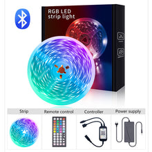 Load image into Gallery viewer, 5/10/15/20M LED Strip Light 5050RGB TV Backlight IR 44 Key Bluetooth App Control Wall Flexible Background Light DC12V Led Lighting RGB Tape Party Decoration Light String