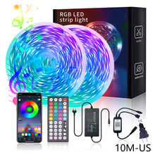 Load image into Gallery viewer, 5/10/15/20M LED Strip Light 5050RGB TV Backlight IR 44 Key Bluetooth App Control Wall Flexible Background Light DC12V Led Lighting RGB Tape Party Decoration Light String
