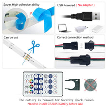Load image into Gallery viewer, WS2812b LED Strip Light TV Backlight Music Bluetooth App IR 28 Key Control Wall Flexible Background Light USB 5V Led Lighting RGB Tape Party Decoration Light String