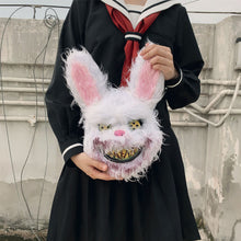 Load image into Gallery viewer, Rabbit Cosplay Mask Halloween Party Scary Head Cover Halloween Carnival Costume Headgear Props Handmade Dance Horror Mask