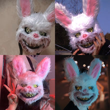 Load image into Gallery viewer, Rabbit Cosplay Mask Halloween Party Scary Head Cover Halloween Carnival Costume Headgear Props Handmade Dance Horror Mask
