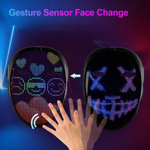 Load image into Gallery viewer, Bluetooth RGB Light Up LED Mask DIY Picture Animation Text Gesture Sense Face Changing App Control Halloween Christmas Carnival Costume Party GIFT