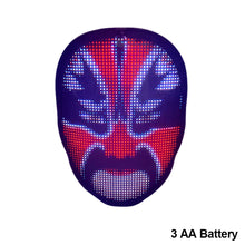 Load image into Gallery viewer, Bluetooth RGB Light Up LED Mask DIY Picture Animation Text Gesture Sense Face Changing App Control Halloween Christmas Carnival Costume Party GIFT