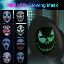 Load image into Gallery viewer, RGB Light Up LED Mask GIF Upload Gesture Sense Face Changing Halloween Christmas Carnival Costume Party GIFT