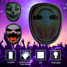 Load image into Gallery viewer, RGB Light Up LED Mask GIF Upload Gesture Sense Face Changing Halloween Christmas Carnival Costume Party GIFT