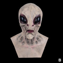 Load image into Gallery viewer, Halloween Horror Big Eyes Alien Mask Scary Horrible Masks Funny Party Cosplay Prop Full Face Cover Prank Joke