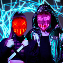 Load image into Gallery viewer, LED Halloween Glowing Mask Led Mask Party Masque Masquerade Masks Neon Maske Light Glow In The Dark Horror Props Party Costume