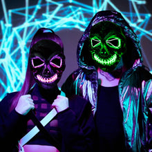 Load image into Gallery viewer, LED Halloween Glowing Mask Led Mask Party Masque Masquerade Masks Neon Maske Light Glow In The Dark Horror Props Party Costume