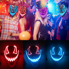 Load image into Gallery viewer, LED Halloween Glowing Mask Led Mask Party Masque Masquerade Masks Neon Maske Light Glow In The Dark Horror Props Party Costume