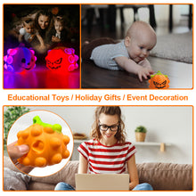 Load image into Gallery viewer, Halloween Pop It Stress Relief Luminous Jack-o-lantern Pumpkin Squeeze Ball Alphabet Learning Educational Toys Spinner Fidget Toy Gift