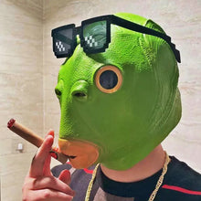 Load image into Gallery viewer, Funny Green Fish Head Mask For Adult Carnival Party Latex Halloween Cosplay Costume Mask Masquerade Cosplay Masks