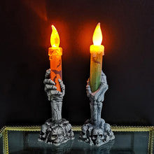 Load image into Gallery viewer, Halloween LED Lights Horror Skull Ghost Holding Candle Lamp Happy Holloween Party Decoration for Home Haunted House Ornaments