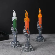 Load image into Gallery viewer, Halloween LED Lights Horror Skull Ghost Holding Candle Lamp Happy Holloween Party Decoration for Home Haunted House Ornaments