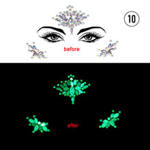 Load image into Gallery viewer, Halloween Luminous Face Drill Stickers Crystal Diamond Eyebrow Drill Stickers Temporary Luminous Face Decoration
