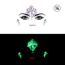 Load image into Gallery viewer, Halloween Luminous Face Drill Stickers Crystal Diamond Eyebrow Drill Stickers Temporary Luminous Face Decoration