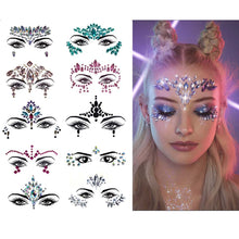 Load image into Gallery viewer, Eco-friendly Face Drill Stickers Acrylic Drill Face Stickers Masquerade Face Decoration Temporary Face Stickers