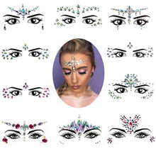 Load image into Gallery viewer, Eco-friendly Face Drill Stickers Acrylic Drill Face Stickers Masquerade Face Decoration Temporary Face Stickers