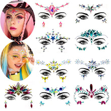 Load image into Gallery viewer, Eco-friendly Face Drill Stickers Acrylic Drill Face Stickers Masquerade Face Decoration Temporary Face Stickers