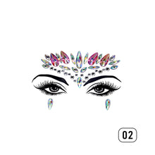 Load image into Gallery viewer, Eco-friendly Face Drill Stickers Acrylic Drill Face Stickers Masquerade Face Decoration Temporary Face Stickers