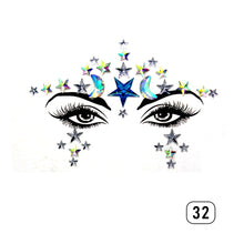 Load image into Gallery viewer, Eco-friendly Face Drill Stickers Acrylic Drill Face Stickers Masquerade Face Decoration Temporary Face Stickers
