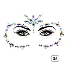 Load image into Gallery viewer, Eco-friendly Face Drill Stickers Acrylic Drill Face Stickers Masquerade Face Decoration Temporary Face Stickers