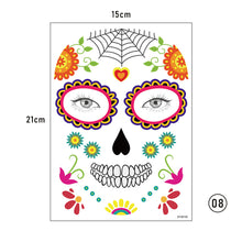 Load image into Gallery viewer, Halloween Face Tattoo Stickers Funny Temporary Face Art Tattoo Stickers Waterproof Sweatproof Tattoo Stickers