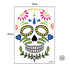 Load image into Gallery viewer, Halloween Face Tattoo Stickers Funny Temporary Face Art Tattoo Stickers Waterproof Sweatproof Tattoo Stickers