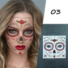 Load image into Gallery viewer, Halloween Tattoo Stickers Funny Face Tattoo Stickers Waterproof Sweatproof Temporary Body Art Tattoo Stickers