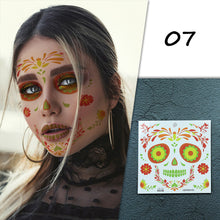 Load image into Gallery viewer, Halloween Tattoo Stickers Funny Face Tattoo Stickers Waterproof Sweatproof Temporary Body Art Tattoo Stickers