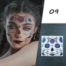 Load image into Gallery viewer, Halloween Tattoo Stickers Funny Face Tattoo Stickers Waterproof Sweatproof Temporary Body Art Tattoo Stickers