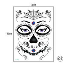 Load image into Gallery viewer, Halloween Tattoo Stickers Waterproof Sweatproof Face Tattoo Stickers Temporary Body Art Tattoo Stickers