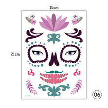 Load image into Gallery viewer, Halloween Tattoo Stickers Waterproof Sweatproof Face Tattoo Stickers Temporary Body Art Tattoo Stickers