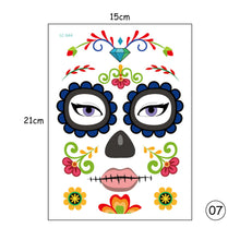 Load image into Gallery viewer, Halloween Tattoo Stickers Waterproof Sweatproof Face Tattoo Stickers Temporary Body Art Tattoo Stickers