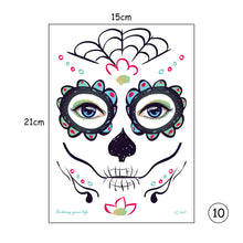 Load image into Gallery viewer, Halloween Tattoo Stickers Waterproof Sweatproof Face Tattoo Stickers Temporary Body Art Tattoo Stickers