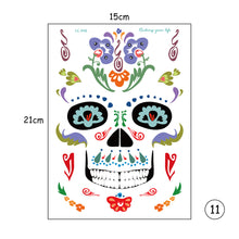 Load image into Gallery viewer, Halloween Tattoo Stickers Waterproof Sweatproof Face Tattoo Stickers Temporary Body Art Tattoo Stickers