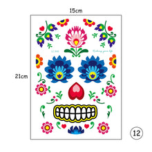 Load image into Gallery viewer, Halloween Tattoo Stickers Waterproof Sweatproof Face Tattoo Stickers Temporary Body Art Tattoo Stickers