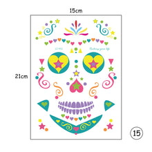 Load image into Gallery viewer, Halloween Tattoo Stickers Waterproof Sweatproof Face Tattoo Stickers Temporary Body Art Tattoo Stickers