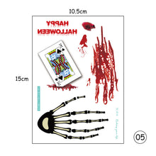Load image into Gallery viewer, Halloween Tattoo Stickers Atmosphere Party Horror Stickers Waterproof Sweatproof Tattoo Stickers