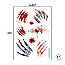 Load image into Gallery viewer, Halloween Tattoo Stickers Atmosphere Party Horror Stickers Waterproof Sweatproof Tattoo Stickers