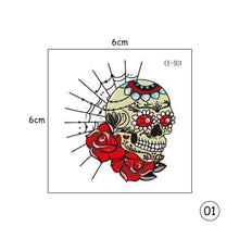Load image into Gallery viewer, Halloween Skull Face Tattoo Stickers Kids Tattoo Stickers Waterproof Sweatproof Body Art Tattoo Stickers