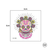Load image into Gallery viewer, Halloween Skull Face Tattoo Stickers Kids Tattoo Stickers Waterproof Sweatproof Body Art Tattoo Stickers