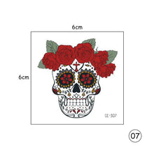 Load image into Gallery viewer, Halloween Skull Face Tattoo Stickers Kids Tattoo Stickers Waterproof Sweatproof Body Art Tattoo Stickers