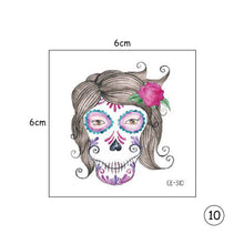 Load image into Gallery viewer, Halloween Skull Face Tattoo Stickers Kids Tattoo Stickers Waterproof Sweatproof Body Art Tattoo Stickers