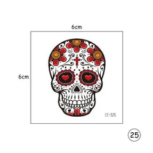 Load image into Gallery viewer, Halloween Skull Face Tattoo Stickers Kids Tattoo Stickers Waterproof Sweatproof Body Art Tattoo Stickers