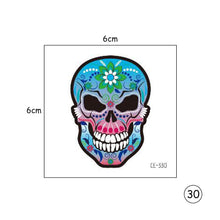 Load image into Gallery viewer, Halloween Skull Face Tattoo Stickers Kids Tattoo Stickers Waterproof Sweatproof Body Art Tattoo Stickers