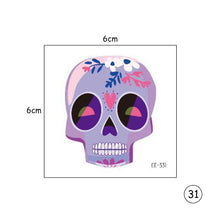 Load image into Gallery viewer, Halloween Skull Face Tattoo Stickers Kids Tattoo Stickers Waterproof Sweatproof Body Art Tattoo Stickers