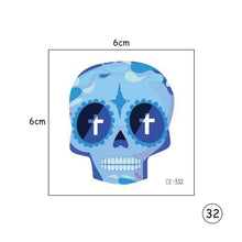 Load image into Gallery viewer, Halloween Skull Face Tattoo Stickers Kids Tattoo Stickers Waterproof Sweatproof Body Art Tattoo Stickers